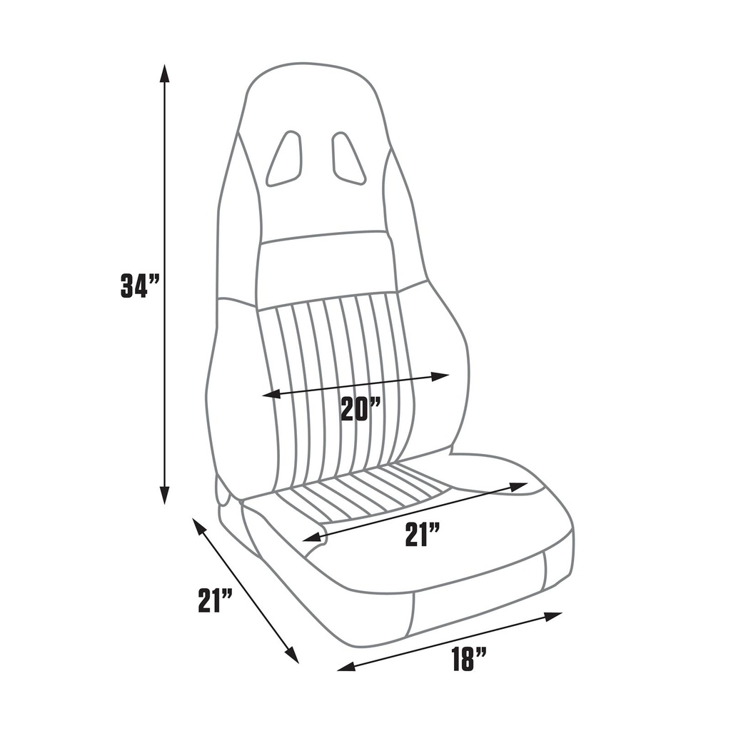 Procar Series 1614 Black Vinyl Seat 80-1614-51R 