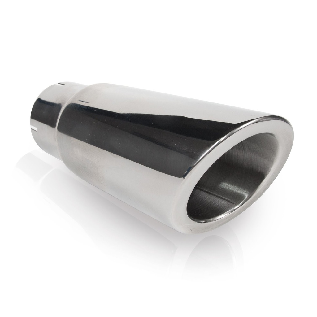 Stainless Works 795300: 795300 Exhaust Tail Pipe Tip, Universal, Double Wall Slash Cut Tip 4" Body 9" Length 3" Inlet