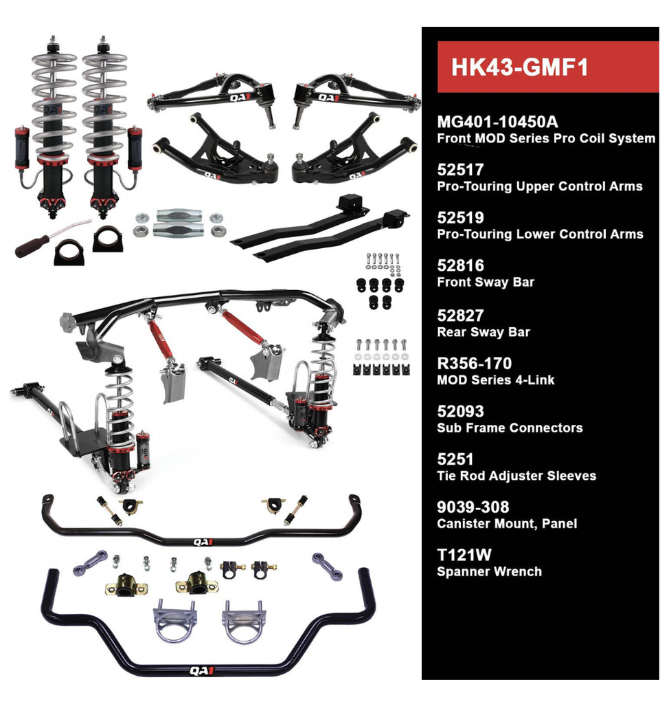 HK43-GMF1 LEVEL 3 FULL VEHICLE HANDLING KIT, 67-69 GM F-BODY, W/ SHOCKS