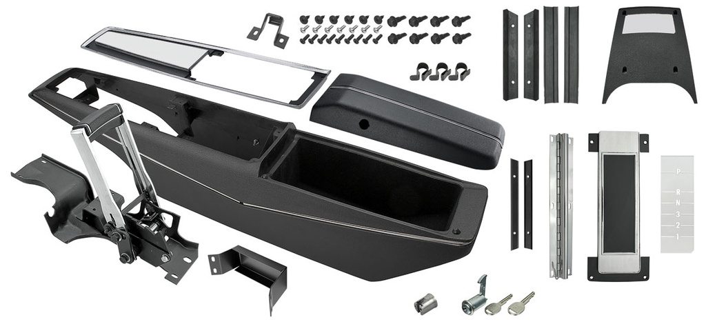 RESTOPARTS® Manufactured Center Console Kits for 1970-1972 CHEVELLE, EL CAMINO - C6872F-UNAS 