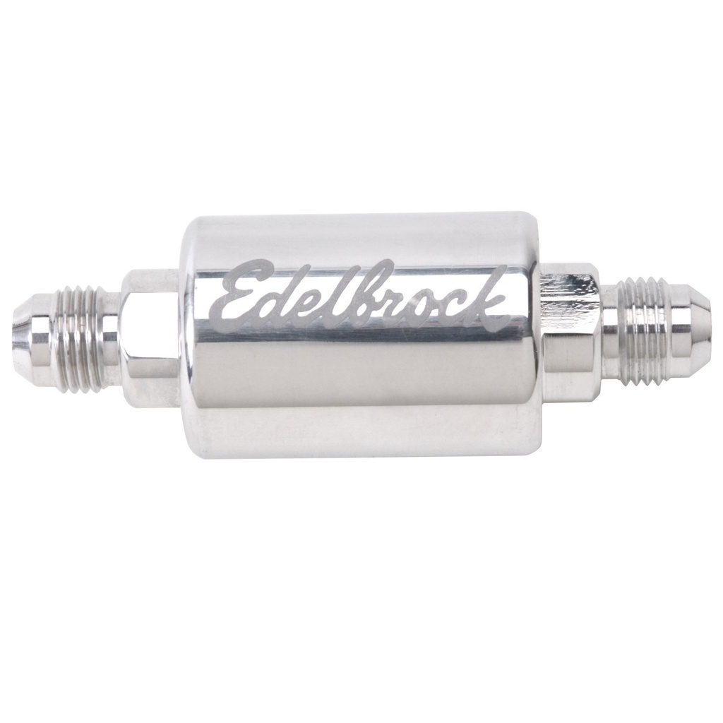 Edelbrock 8129: Polished Aluminum -6AN Fuel Filter