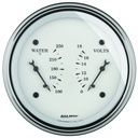 AutoMeter 3-3/8" DUAL GAUGE, 100-250 °F/8-18V, OLD-TYME WHITE