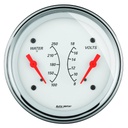 AutoMeter 3-3/8" DUAL GAUGE, 100-250 °F/8-18V, ARCTIC WHITE