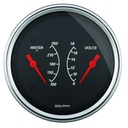 AutoMeter 3-3/8" DUAL GAUGE, 100-250 °F/8-18V, DESIGNER BLACK