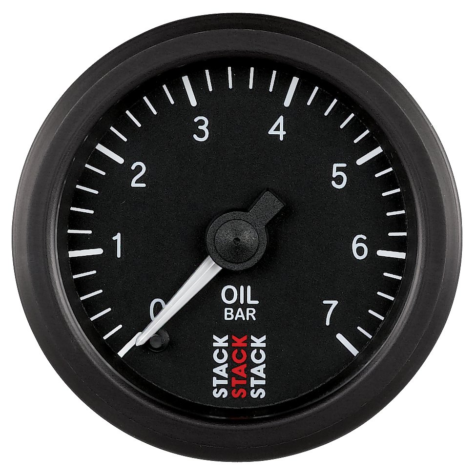 AutoMeter OIL PRESS, PRO STEPPER MOTOR, 52MM, BLK, 0-7 BAR, STEPPER MOTOR, M10 MALE