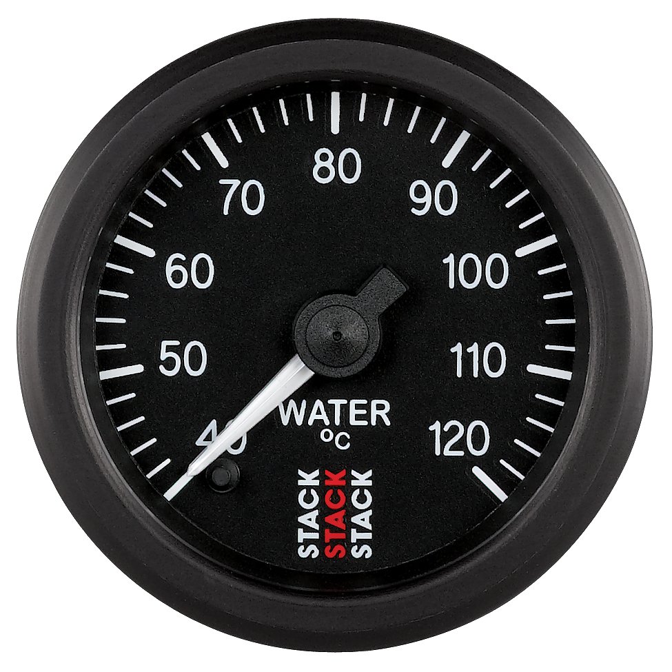 AutoMeter WATER TEMP, PRO STEPPER MOTOR, 52MM, BLK, 40-120 °C, 1/8" NPTF MALE