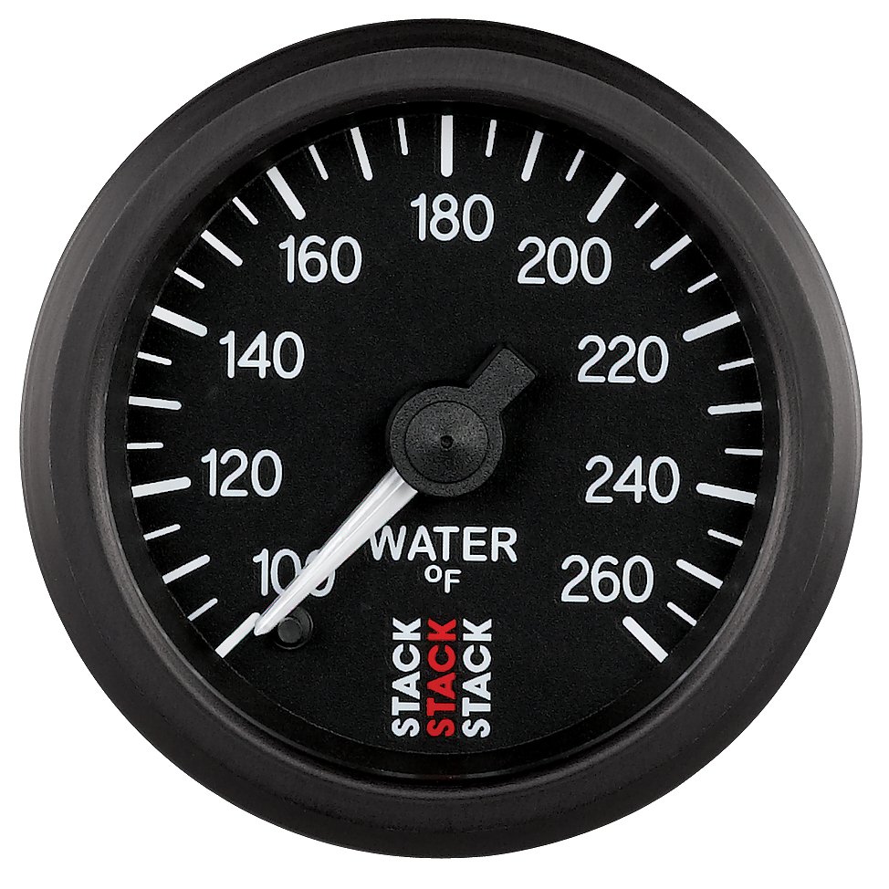 AutoMeter WATER TEMP, PRO STEPPER MOTOR, 52MM, BLK, 100-260 °F, STEPPER MOTOR, 1/8" NPTF MALE