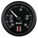 AutoMeter 52MM, BOOST PRESS, PRO STEPPER,, BLK, -30INHG TO +30PSI, INCL. T-FITTING