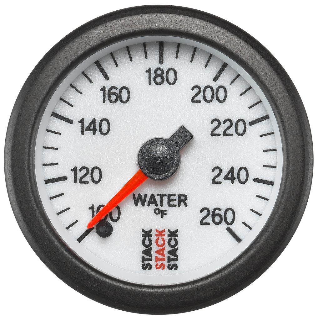 AutoMeter WATER TEMP, PRO STEPPER MOTOR, 52MM, WHT, 100-260 °F, STEPPER MOTOR, 1/8" NPTF MALE