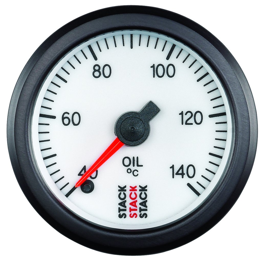 AutoMeter OIL TEMP, PRO STEPPER MOTOR, 52MM, WHT, 40-140 °C, 1/8" NPTF MALE