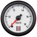 AutoMeter BATTERY VOLTAGE, PRO STEPPER MOTOR, 52MM, WHT, 8-18V