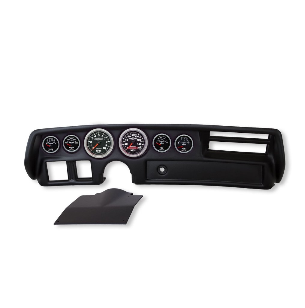 AutoMeter GAUGE KIT, 6 PC, CHEVELLE/ELCAMINO/MALIBU (NON SS) 70-72, RPM/MPH/FUEL/OILP/WTMP/VOLT, SPORT-COMP II