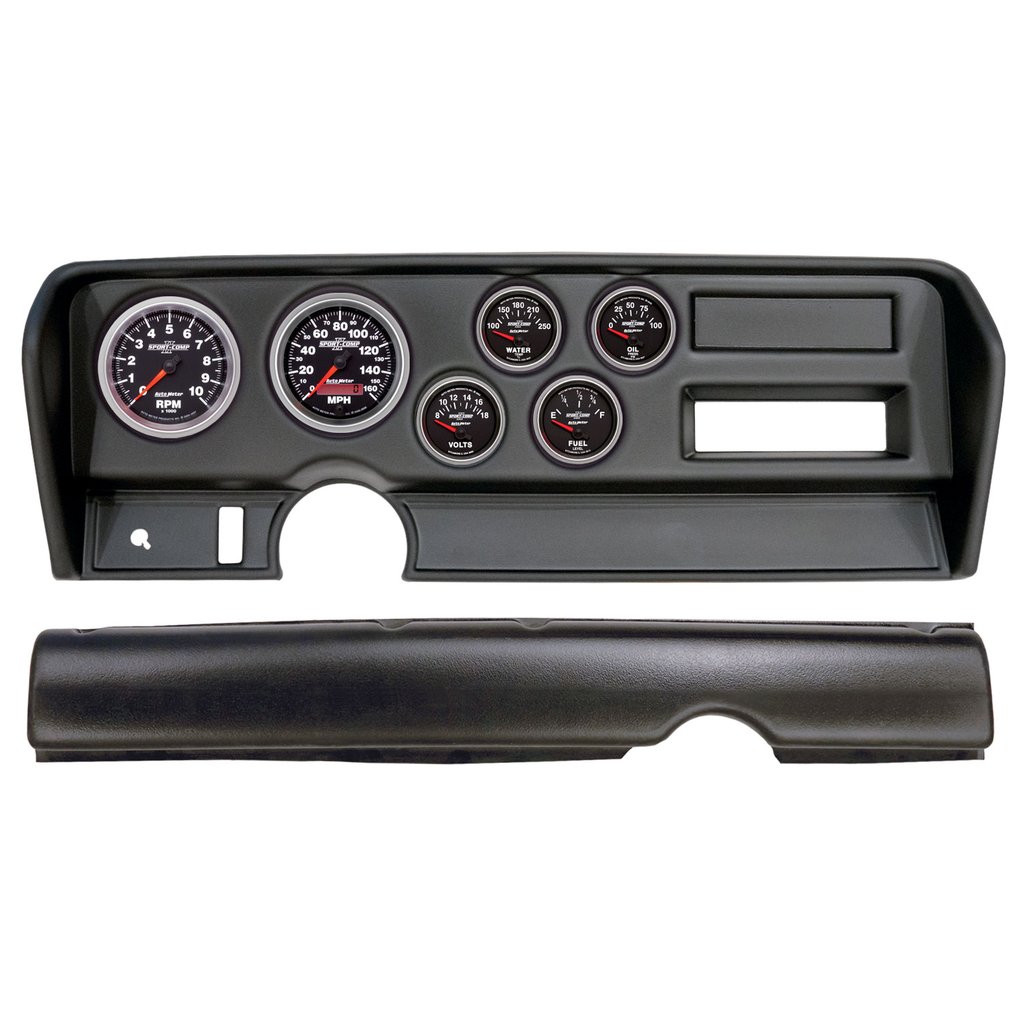 AutoMeter GAUGE KIT, 6 PC, (3 3/8" X2, 2 1/16" X4), PONTIAC GTO NO AC 70-72, SPORT-COMP II