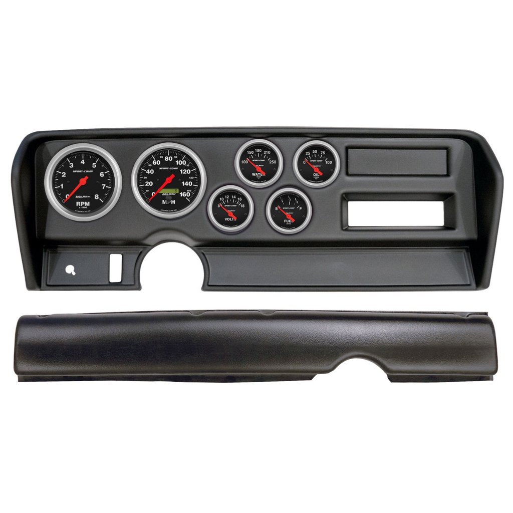 AutoMeter GAUGE KIT, 6 PC, (3 3/8" X2, 2 1/16" X4), PONTIAC GTO NO AC 70-72, SPORT-COMP