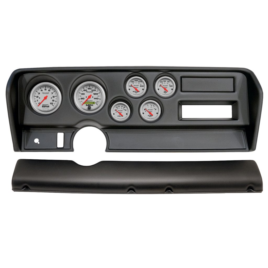 AutoMeter GAUGE KIT, 6 PC, (3 3/8" X2, 2 1/16" X4), PONTIAC GTO NO AC 70-72, ULTRA-LITE