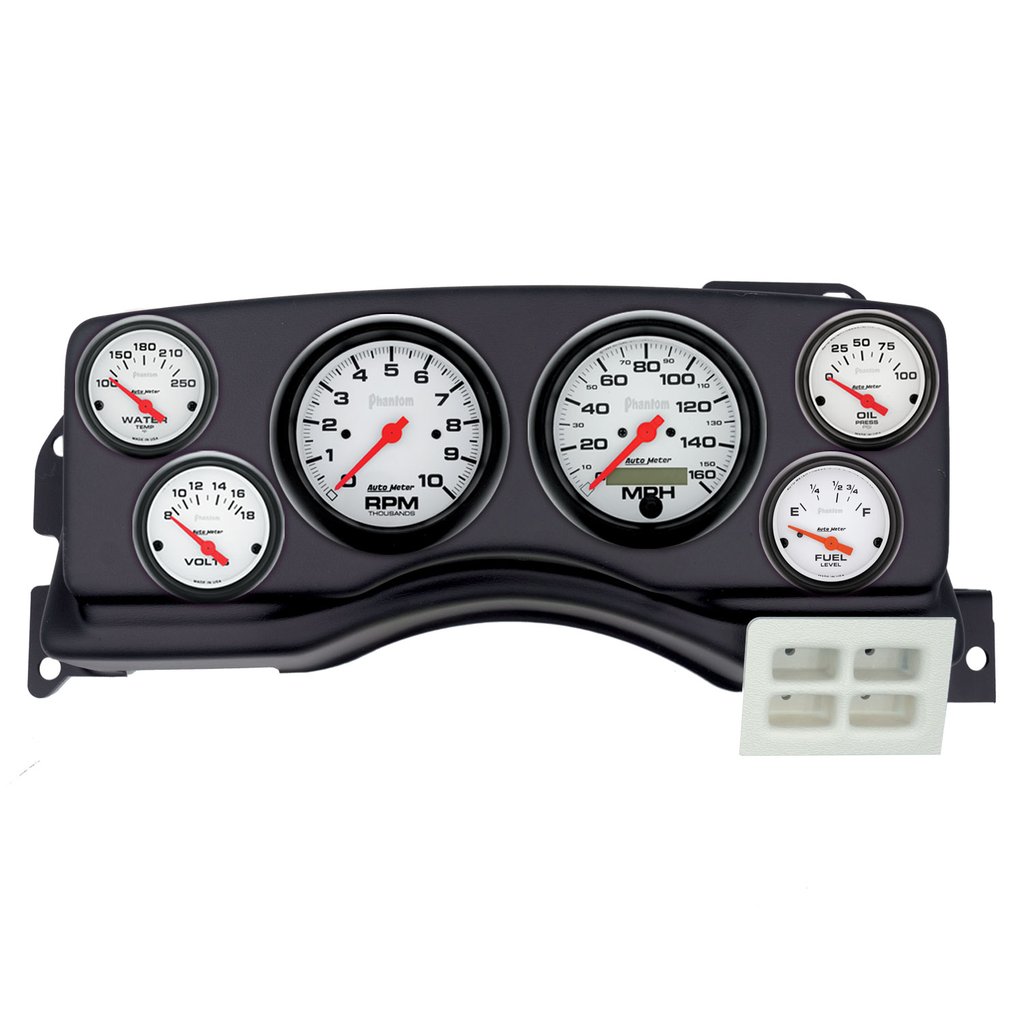 AutoMeter GAUGE KIT, 6 PC, (3 3/8" X2, 2 1/16" X4), FORD MUSTANG 87-89, PHANTOM