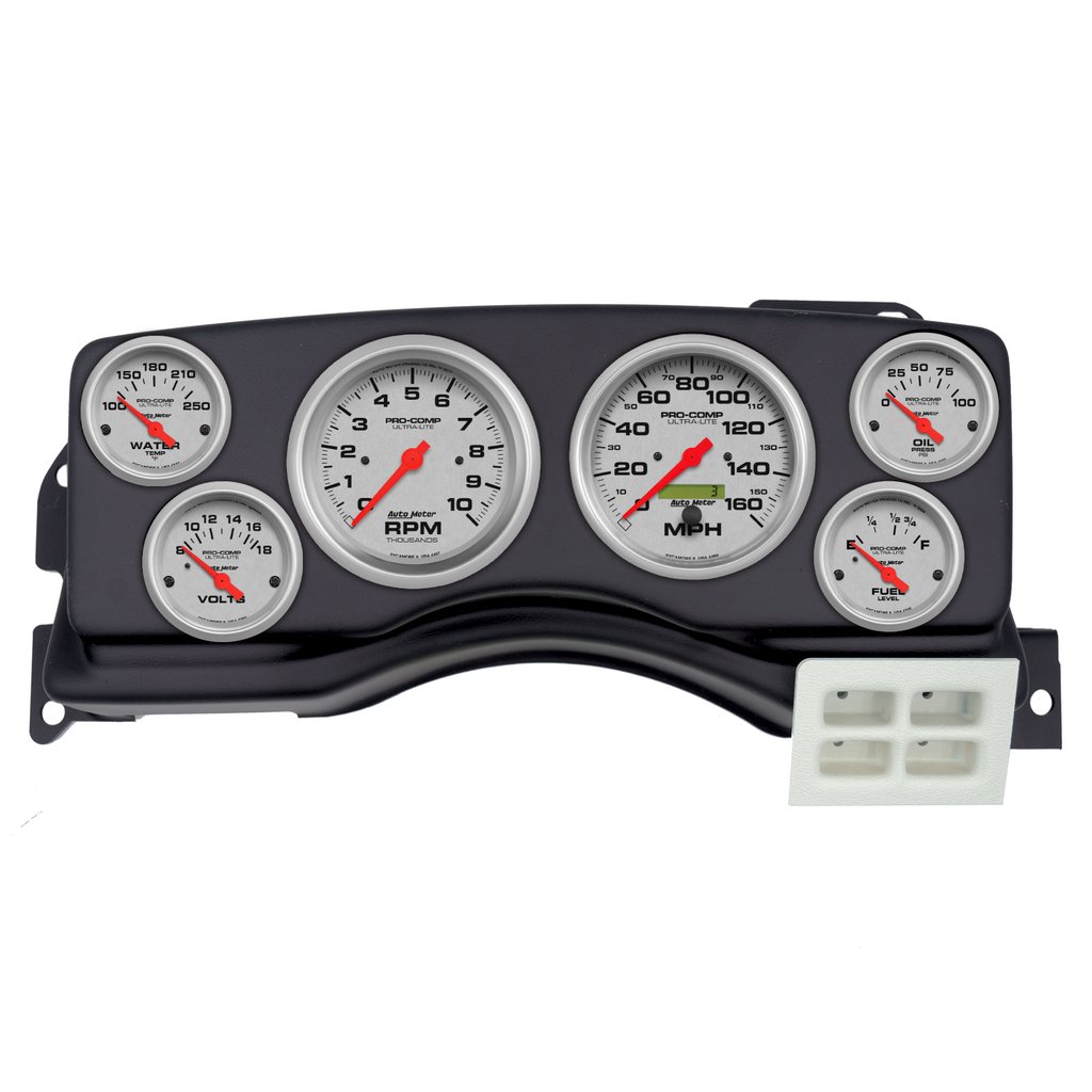 AutoMeter GAUGE KIT, 6 PC, (3 3/8" X2, 2 1/16" X4), FORD MUSTANG 87-89, ULTRA-LITE