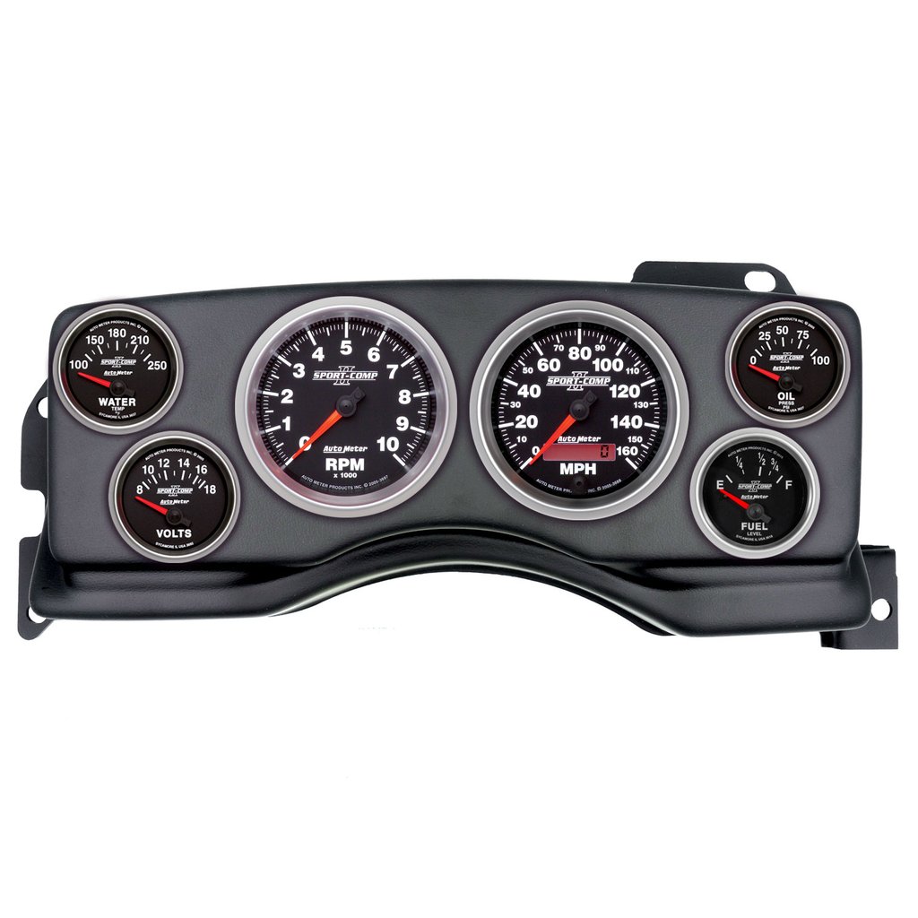 AutoMeter GAUGE KIT, 6 PC, (3 3/8" X2, 2 1/16" X4), FORD MUSTANG 90-93, SPORT-COMP II