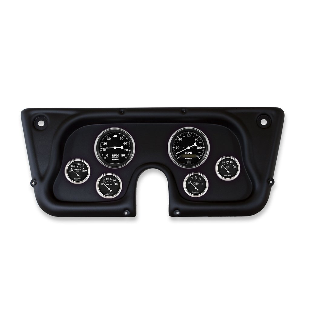 AutoMeter GAUGE KIT, 6 PC, CHEVY TRK C/K/K5/SUBRBN 67-72, TACH/MPH/FUEL/OILP/WTMP/VOLT, OLD TYME BLACK