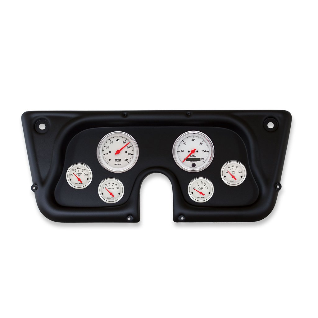 AutoMeter GAUGE KIT, 6 PC, CHEVY TRK C/K/K5/SUBRBN 67-72, TACH/MPH/FUEL/OILP/WTMP/VOLT, ARCTIC WHITE