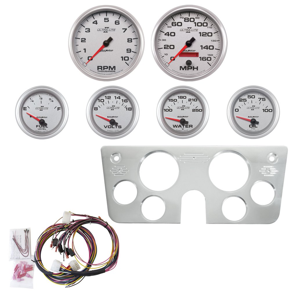 AutoMeter GAUGE KIT, 6 PC, CHEVY TRUCK 67-72, 2 X 5", 4 X 2-5/8", ULTRA-LITE II