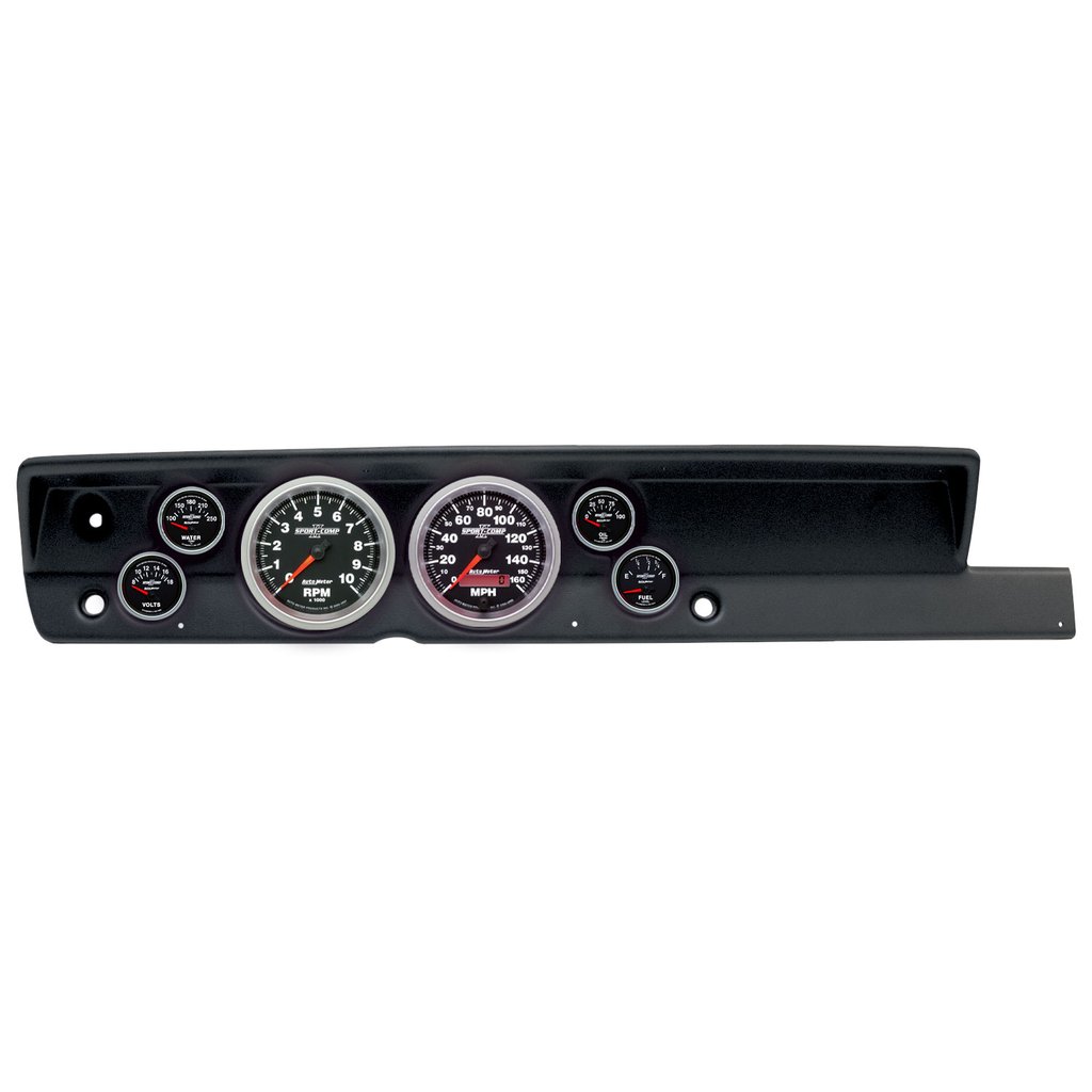 AutoMeter GAUGE KIT, 6 PC, (5" X2, 2 1/16" X4), PLYM CUDA NO HEAT 67-69, SPORT-COMP II