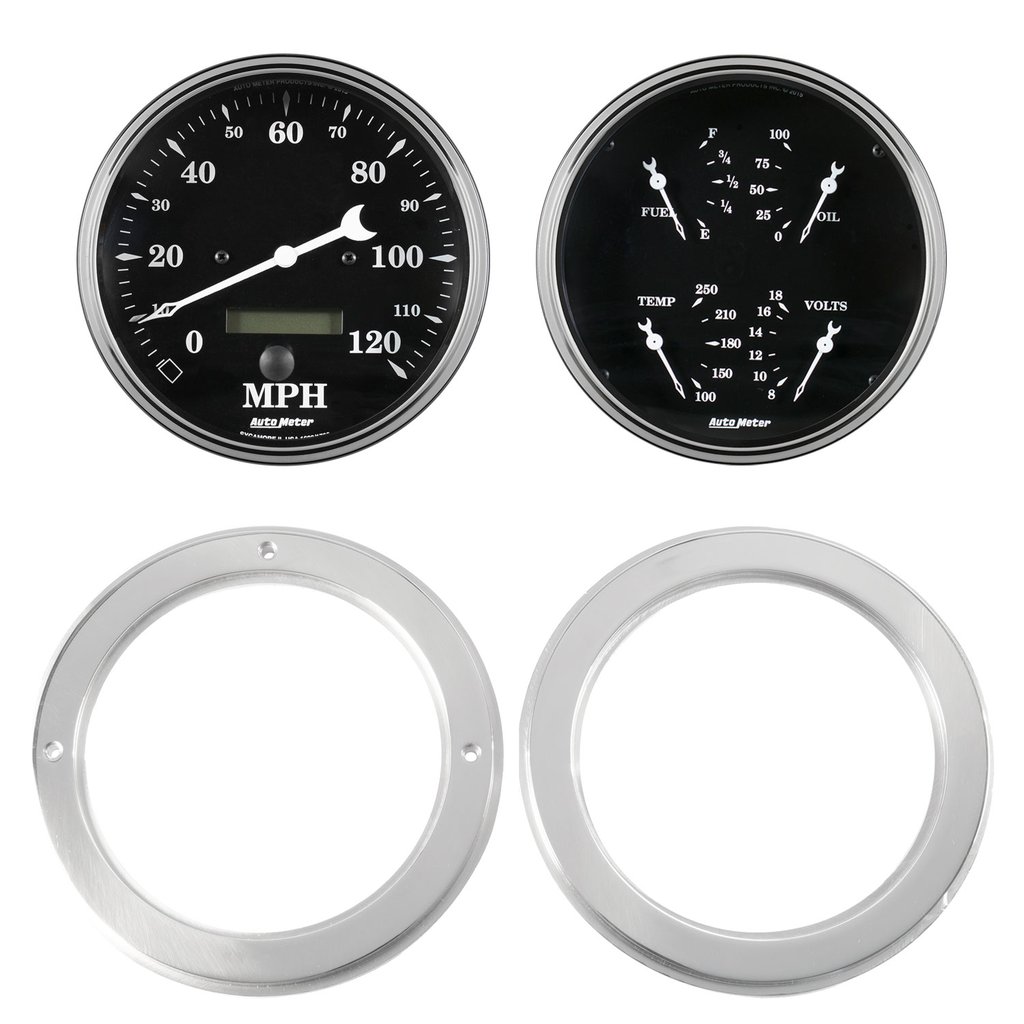 AutoMeter GAUGE KIT, 2 PC, CHEVY TRUCK 54-55, 2 X 5", OLD TYME BLACK