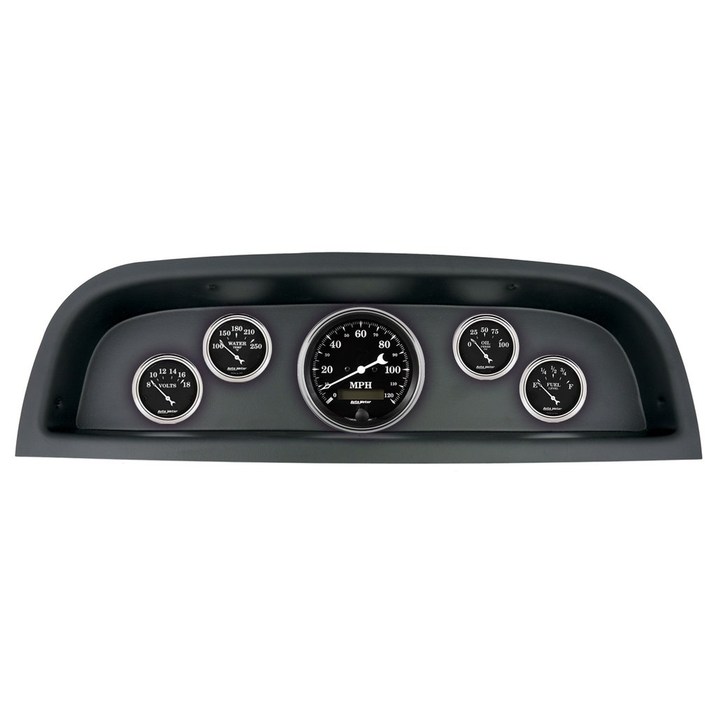 AutoMeter GAUGE KIT, 5 PC, (3 3/8" X1, 2 1/16" X4), CHEVROLET TRUCK 60-63, OLD TYME BLACK