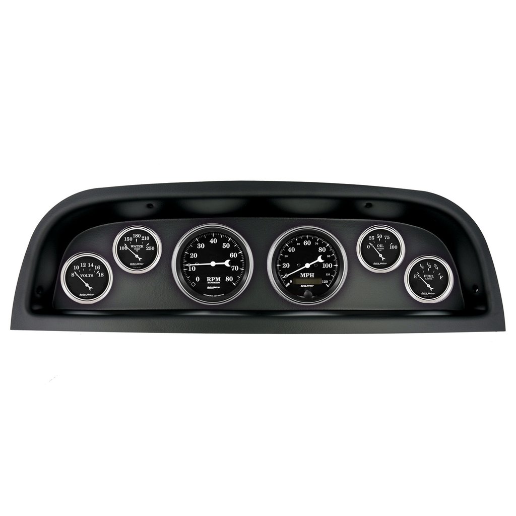 AutoMeter GAUGE KIT, 6 PC, (3 3/8" X2, 2 1/16" X4), CHEVROLET TRUCK 60-63, OLD TYME BLACK