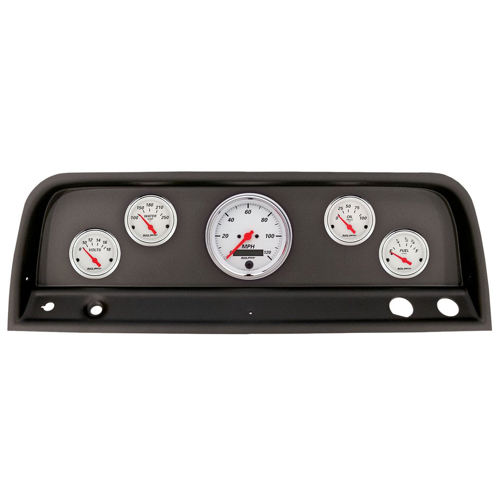 AutoMeter GAUGE KIT, 5 PC, (3 3/8" X1, 2 1/16" X4), CHEVROLET TRUCK 64-66, ARCTIC WHITE