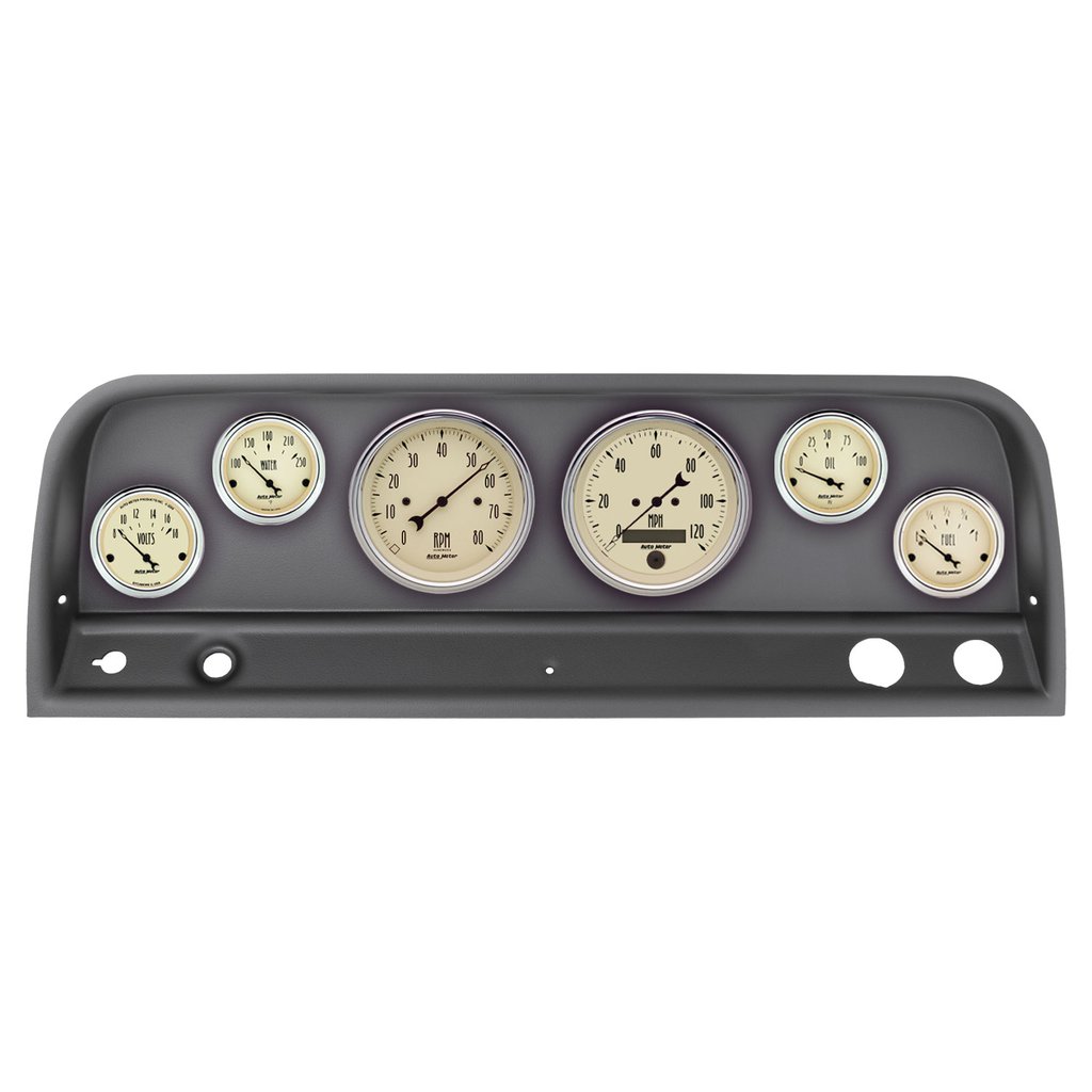 AutoMeter GAUGE KIT, 6 PC, CHEVY TRUCK 64-66, TACH/MPH/FUEL/OILP/WTMP/VOLT, ANTIQUE BEIGE