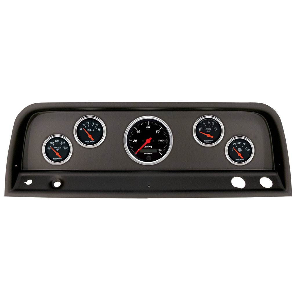 AutoMeter GAUGE KIT, 5 PC, (3 3/8" X1, 2 1/16" X4), CHEVROLET TRUCK 64-66, DESIGNER BLACK