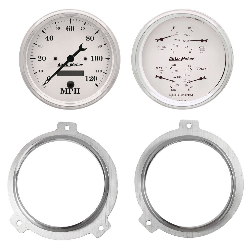 AutoMeter GAUGE KIT, 2 PC, CHEVY CAR 51-52, 2 X 5", OLD-TYME WHITE