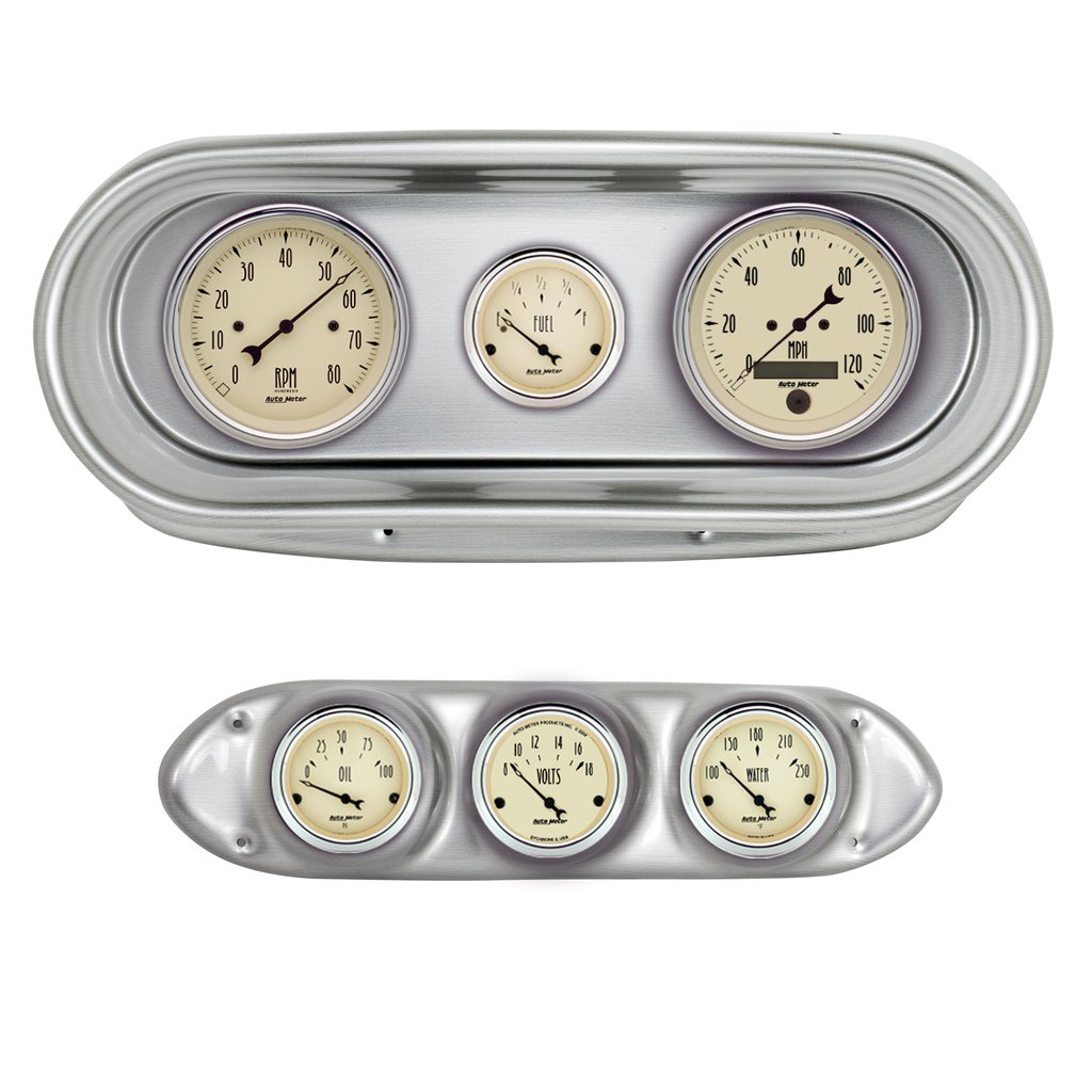 AutoMeter GAUGE KIT, 6 PC, NOVA 62-65, TACH/MPH/FUEL/OILP/WTMP/VOLT, ANTIQUE BEIGE