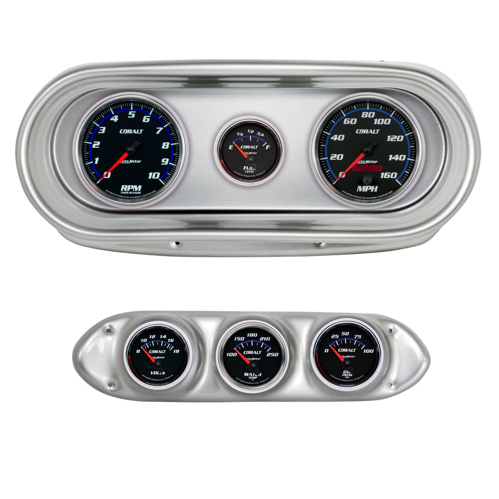 AutoMeter GAUGE KIT, 6 PC, NOVA 62-65, TACH/MPH/FUEL/OILP/WTMP/VOLT, COBALT
