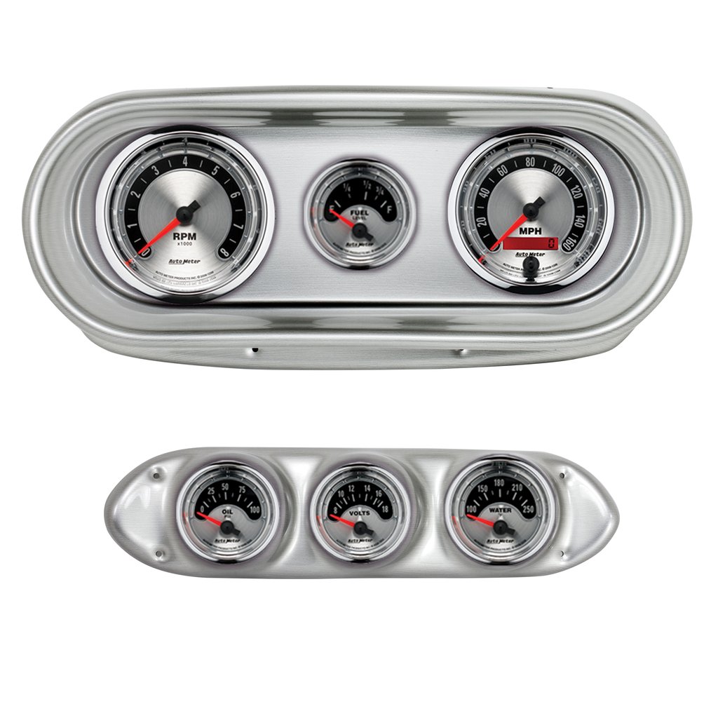 AutoMeter GAUGE KIT, 6 PC, NOVA 62-65, TACH/MPH/FUEL/OILP/WTMP/VOLT, AMERICAN MUSCLE