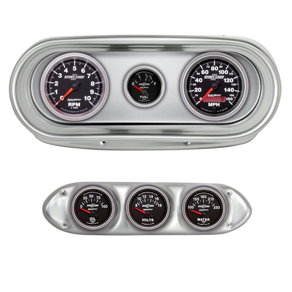 AutoMeter GAUGE KIT, 6 PC, NOVA 62-65, TACH/MPH/FUEL/OILP/WTMP/VOLT, SPORT-COMP II