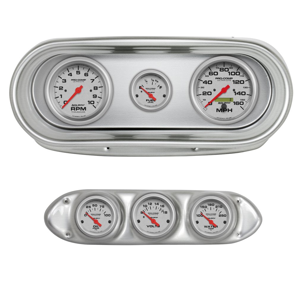 AutoMeter GAUGE KIT, 6 PC, NOVA 62-65, TACH/MPH/FUEL/OILP/WTMP/VOLT, ULTRA-LITE