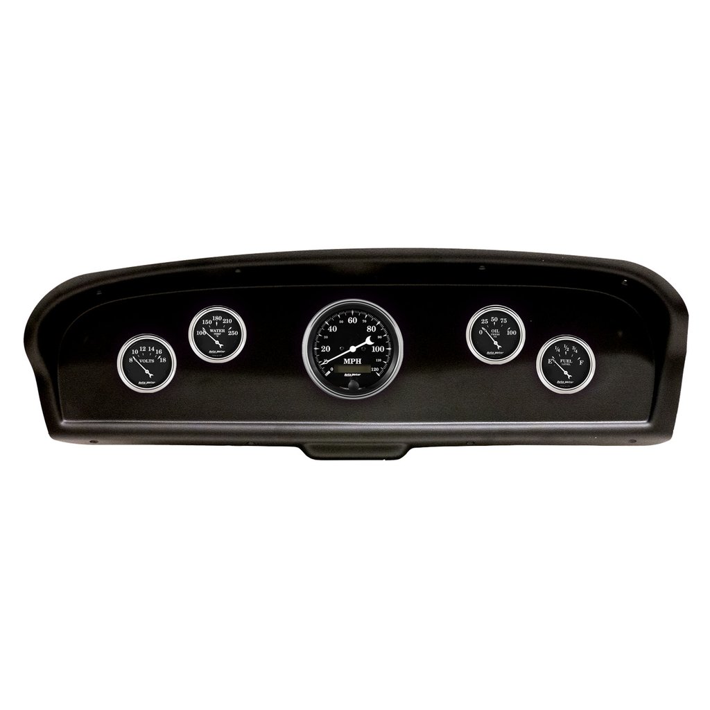AutoMeter GAUGE KIT, 5 PC, (3 3/8" X1, 2 1/16" X4), FORD TRUCK 61-66, OLD TYME BLACK
