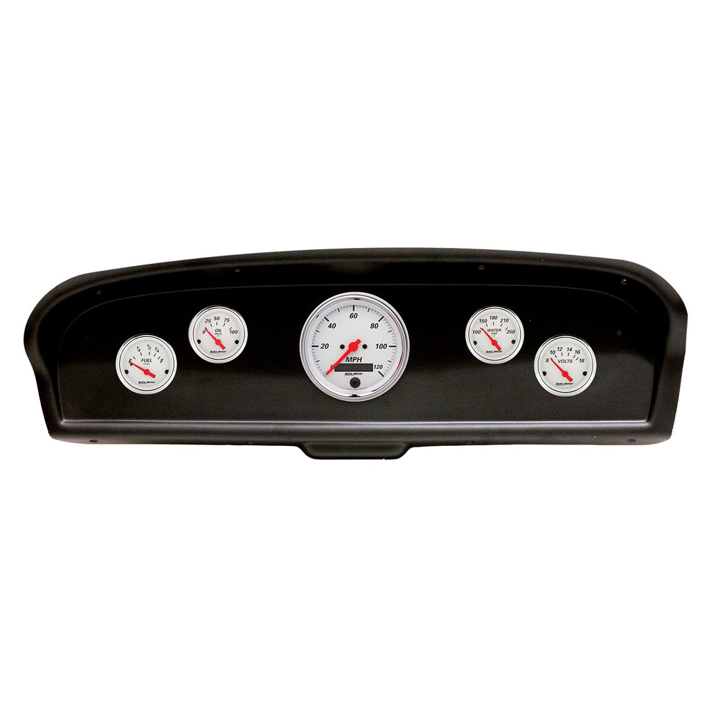 AutoMeter GAUGE KIT, 5 PC, (3 3/8" X1, 2 1/16" X4), FORD TRUCK 61-66, ARCTIC WHITE