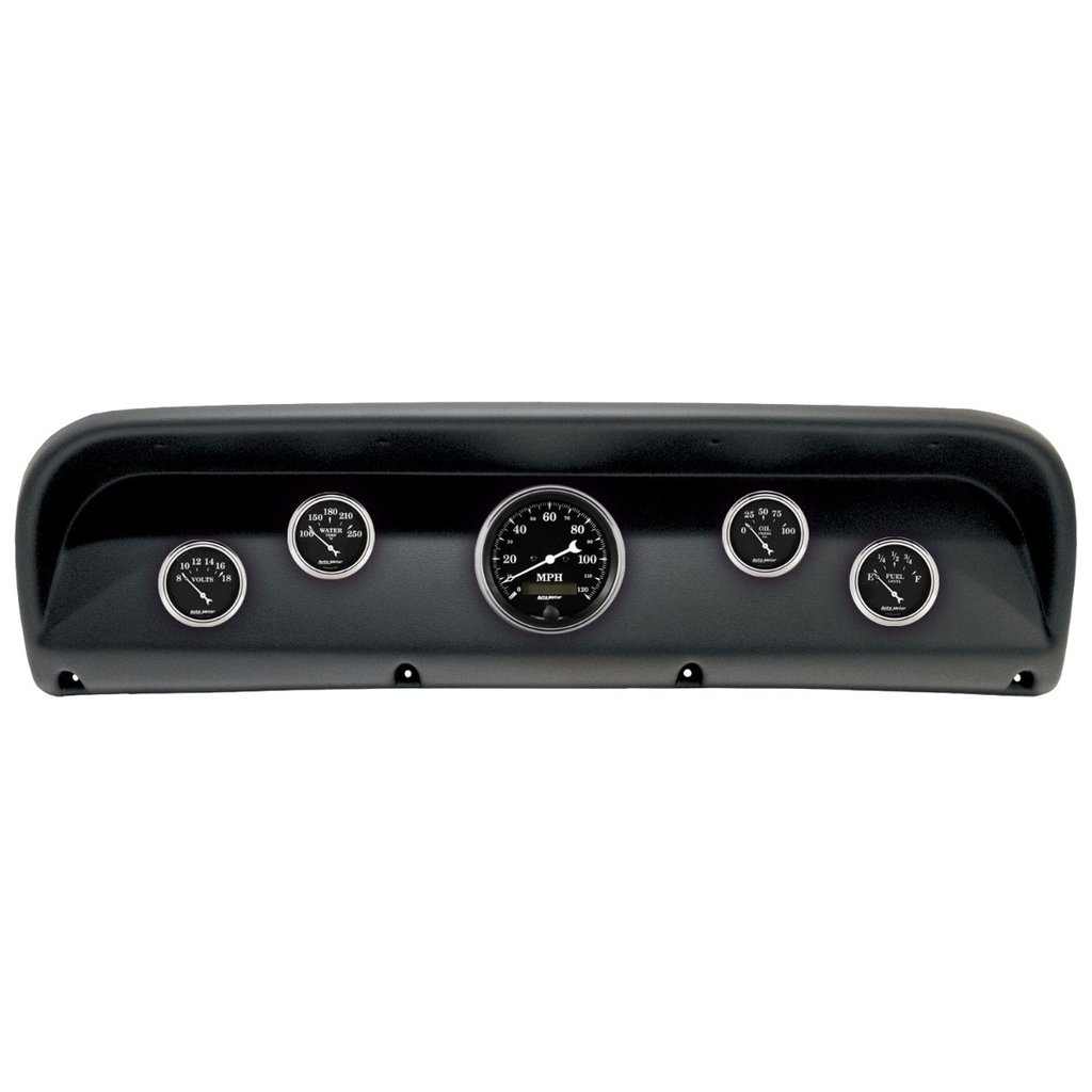 AutoMeter GAUGE KIT, 5 PC, (3 3/8" X1, 2 1/16" X4), FORD TRUCK 67-72, OLD TYME BLACK