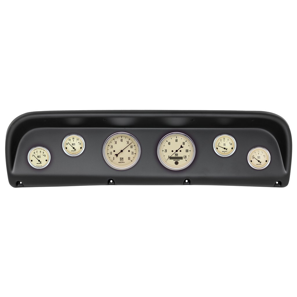 AutoMeter GAUGE KIT, 6 PC, FORD TRUCK 67-72, TACH/MPH/FUEL/OILP/WTMP/VOLT, ANTIQUE BEIGE