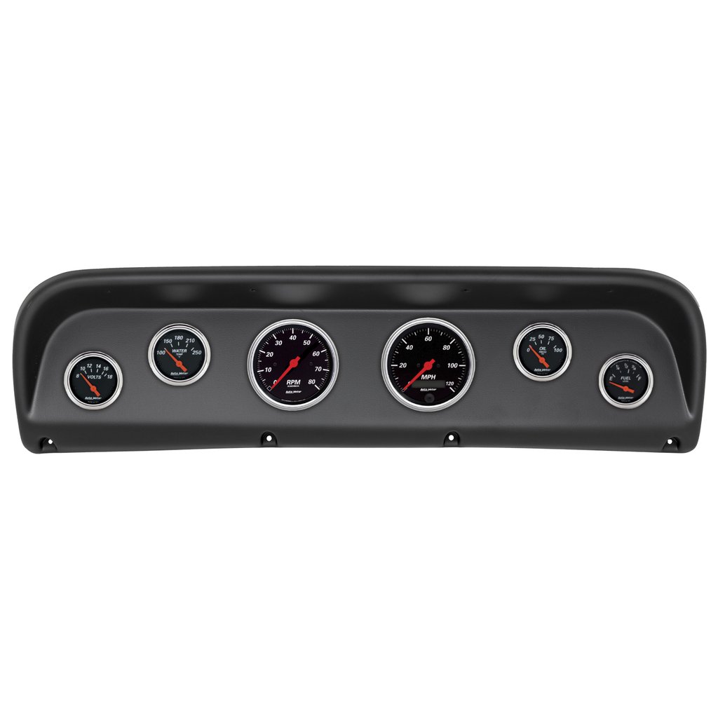 AutoMeter GAUGE KIT, 6 PC, FORD TRUCK 67-72, TACH/MPH/FUEL/OILP/WTMP/VOLT, DESIGNER BLACK