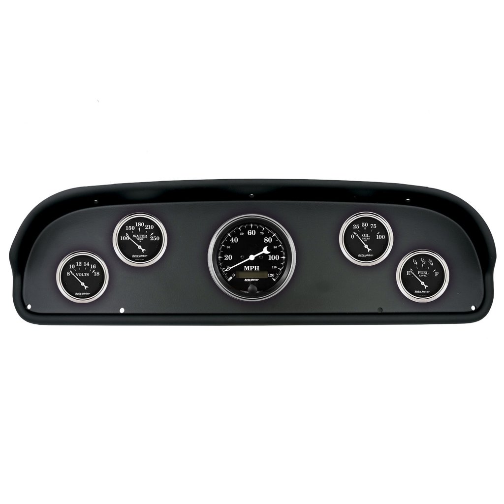 AutoMeter GAUGE KIT, 5 PC, (3 3/8" X1, 2 1/16" X4), FORD F100 57-60, OLD TYME BLACK