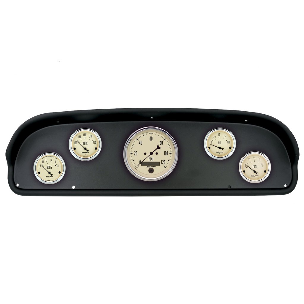 AutoMeter GAUGE KIT, 5 PC, (3 3/8" X1, 2 1/16" X4), FORD F100 57-60, ANTIQUE BEIGE