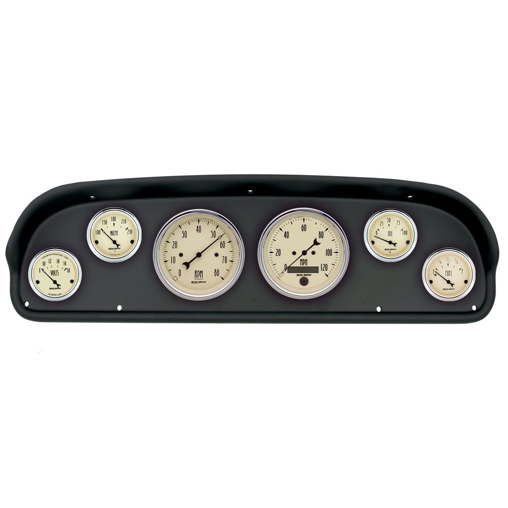 AutoMeter GAUGE KIT, 6 PC, (3 3/8" X2, 2 1/16" X4), FORD F100 57-60, ANTIQUE BEIGE