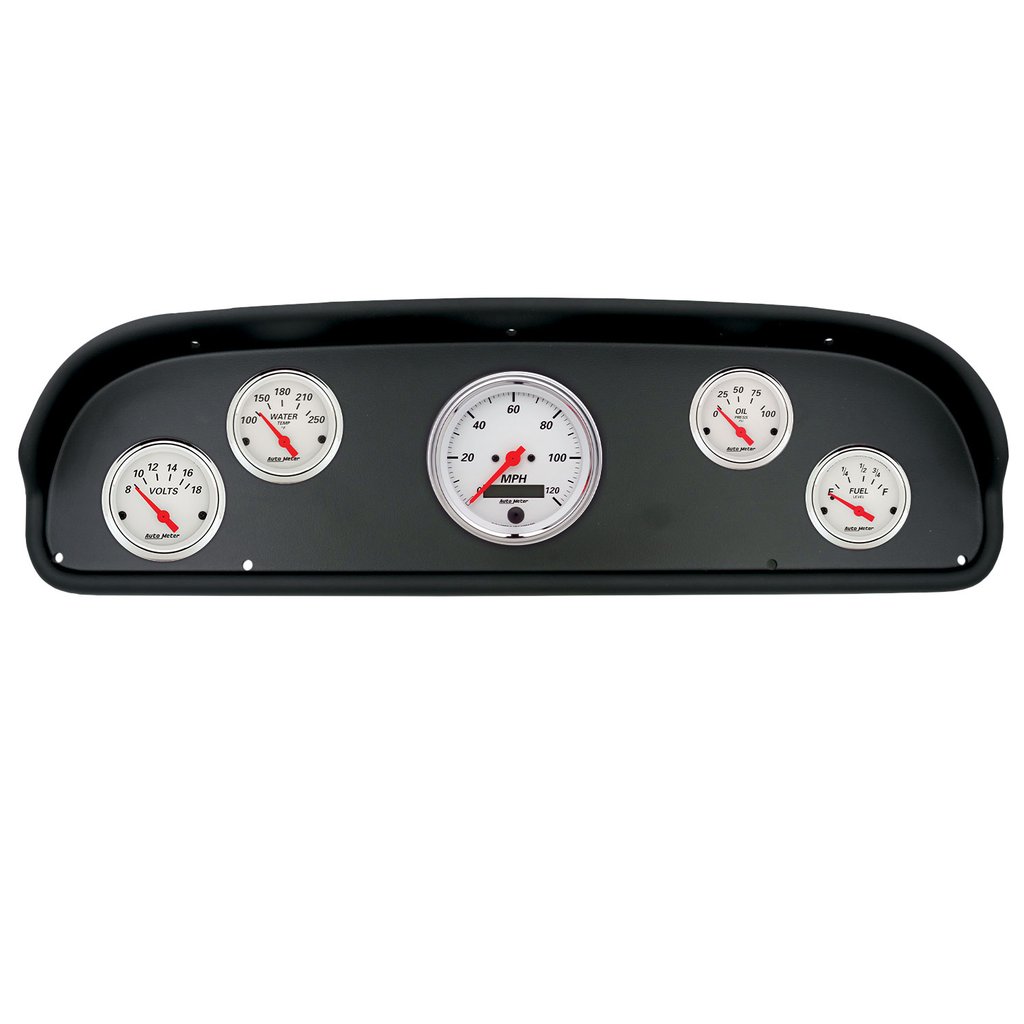 AutoMeter GAUGE KIT, 5 PC, (3 3/8" X1, 2 1/16" X4), FORD F100 57-60, ARCTIC WHITE