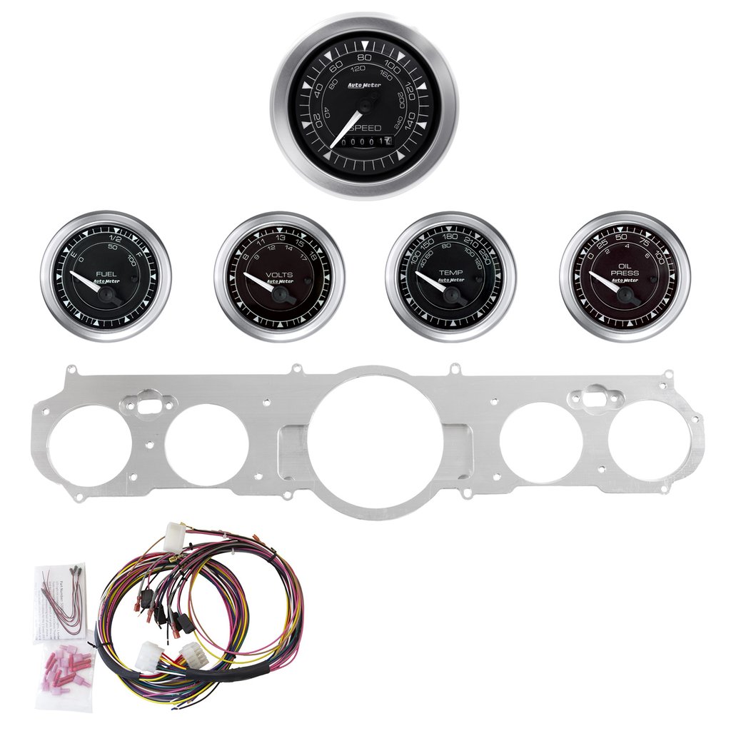 AutoMeter GAUGE KIT, 5 PC, MUSTANG 65-66, MPH/FUEL/OILP/WTMP/BAT, CHRONO