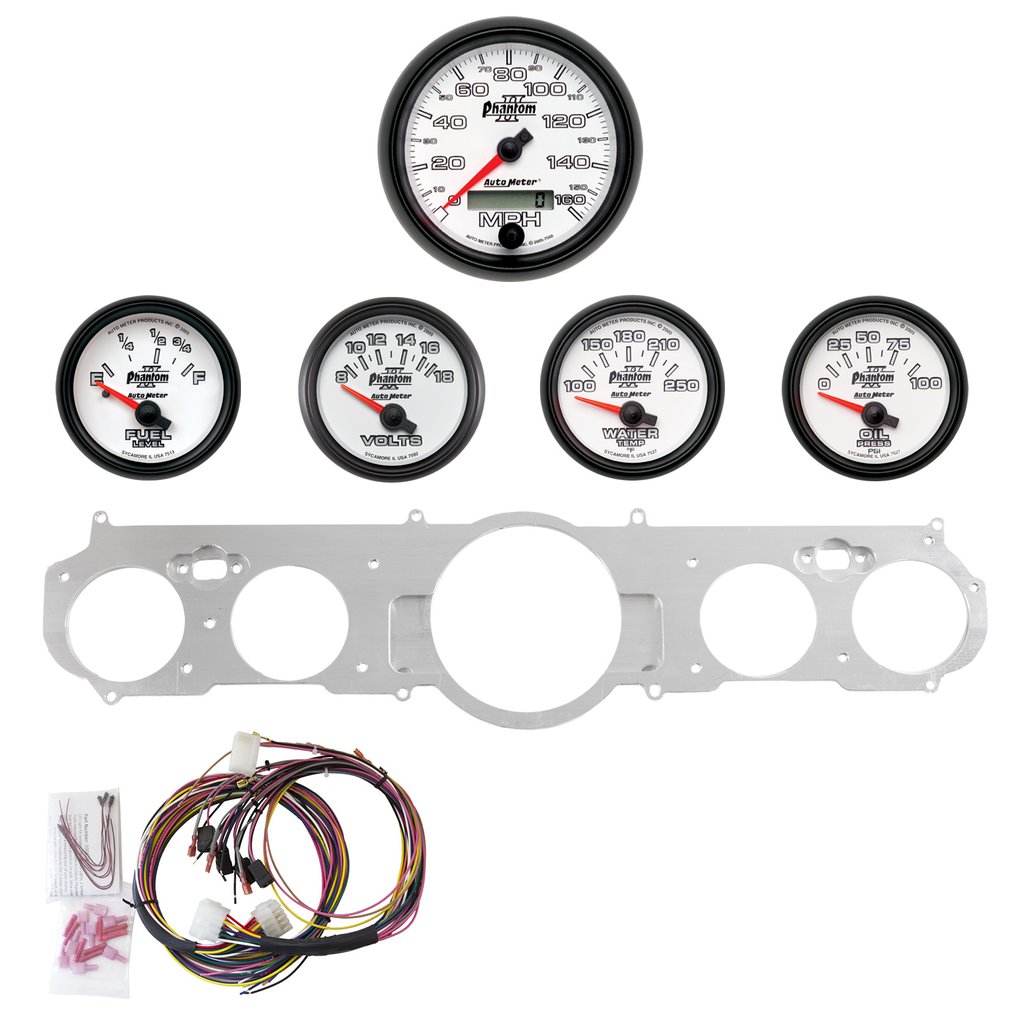AutoMeter GAUGE KIT, 5 PC, MUSTANG 65-66, MPH/FUEL/OILP/WTMP/BAT, PHANTOM II