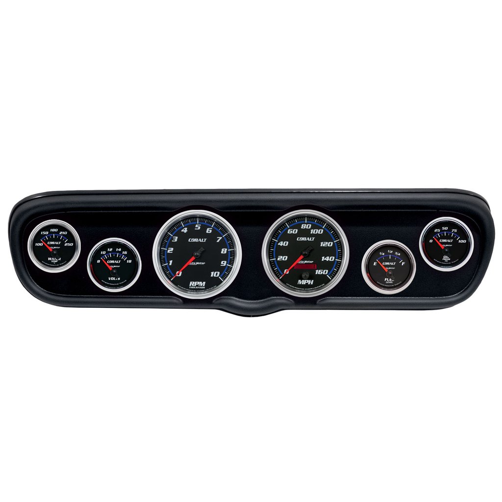 AutoMeter GAUGE KIT, 6 PC, (3 3/8" X2, 2 1/16" X4), FORD MUSTANG 66, COBALT